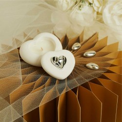 Candela Bomboniera con Cuore Argento