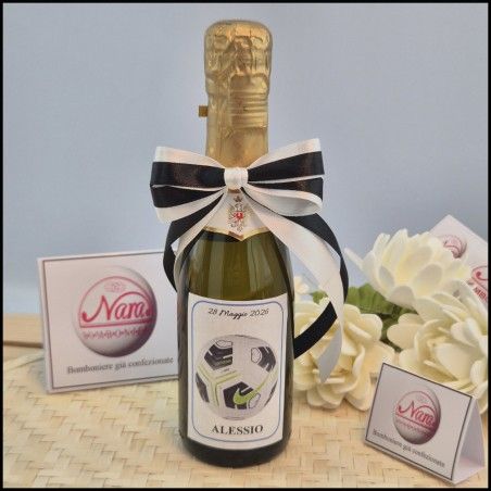 Mini Bottiglie di prosecco con etichetta da Calcio