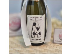 Mini Bottiglie di prosecco con etichetta Alfabeto da Calcio