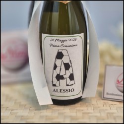 Mini Bottiglie di prosecco con etichetta Alfabeto da Calcio