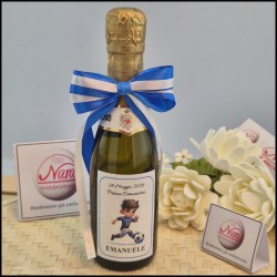 Bottiglie di prosecco con etichetta a tema Calciatore