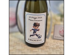 Bottiglie di prosecco con etichetta a tema Calciatore
