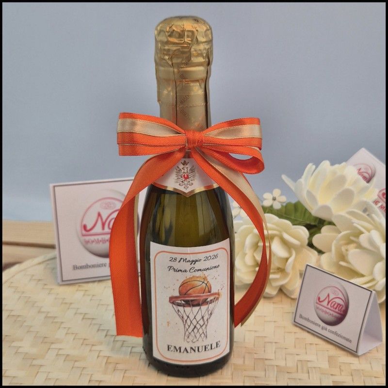 Mini Bottiglie di prosecco Personalizzate a Tema Basket