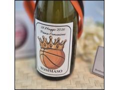 Mini Bottiglie di prosecco con etichetta con Palla da Basket