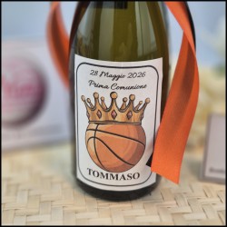 Mini Bottiglie di prosecco con etichetta con Palla da Basket
