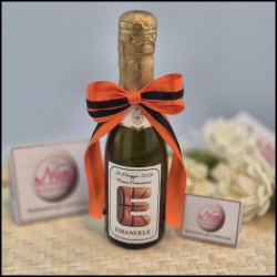Mini Prosecco Maschio Tema Basket con iniziali a tema