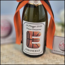 Mini Prosecco Maschio Tema Basket con iniziali a tema