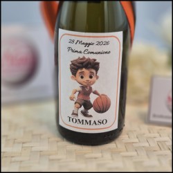 Mini Prosecco personalizzato a Tema Basket con Giocatore
