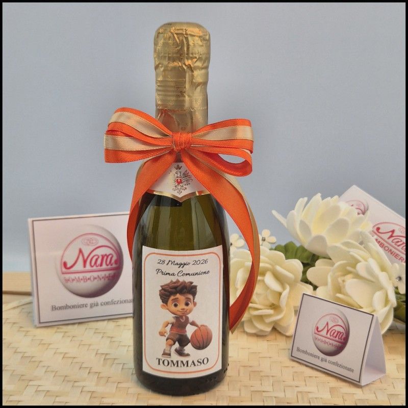 Mini Prosecco personalizzato a Tema Basket con Giocatore