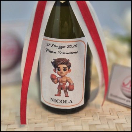 Mini Bottiglie di prosecco con Pugile Bambino