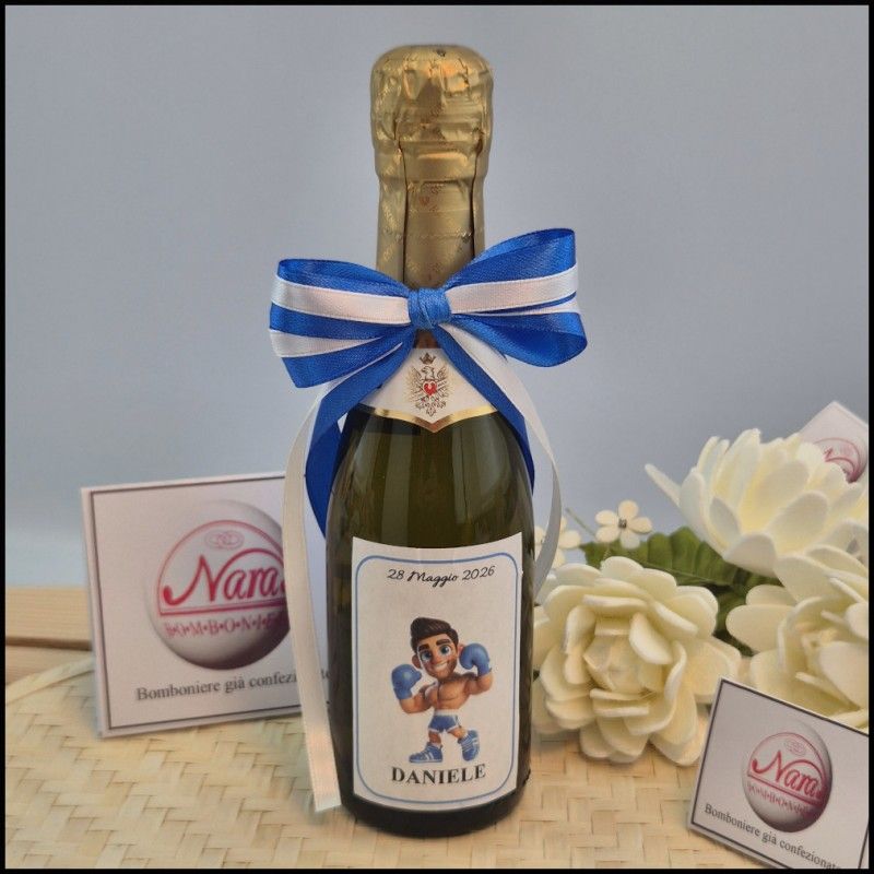 Bottiglie piccole di prosecco a tema Pugilato