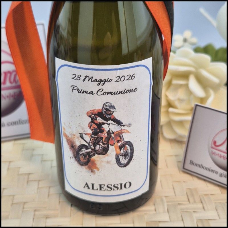 Bottiglie di prosecco Piccole a tema Motocross
