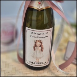 Mini Bomboniere Prosecco Con bambina che fa la comunione