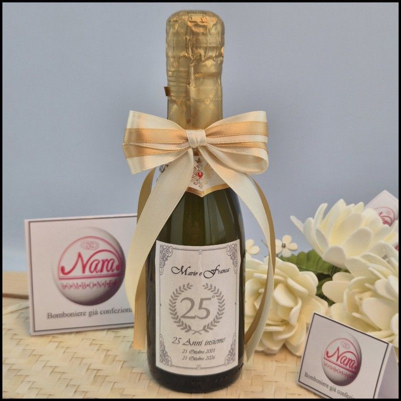 Mini Bottiglie di Prosecco per 25° anniversario