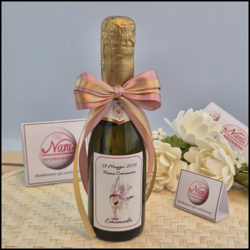 Bomboniere Ginnastica Artistica Mini Bottiglie di Prosecco personalizzate