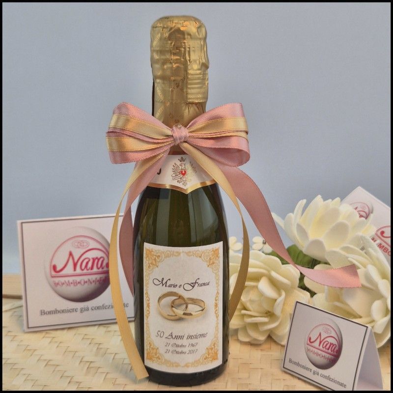 Mini Bottiglie di Prosecco personalizzate per Nozze oro