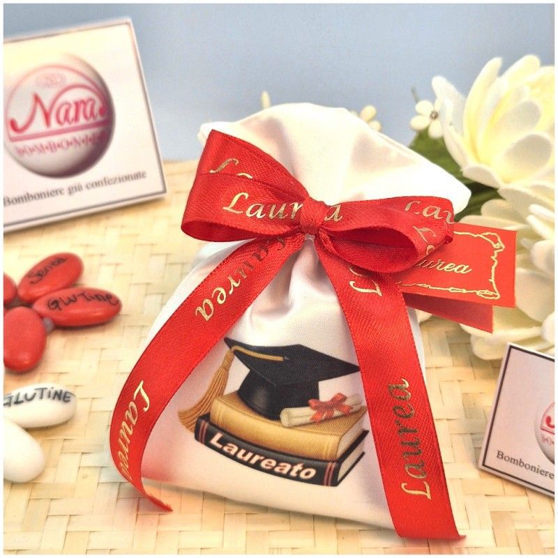 Sacchettino Bomboniera Con simbolo della Laurea