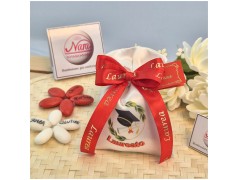 Sacchettino bomboniera con corona d'alloro e cappello