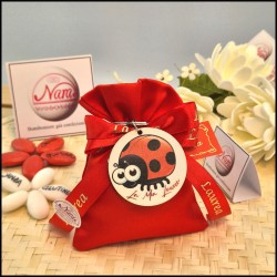 Bomboniera laurea Sacchettino portachiavi Coccinella