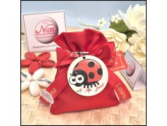 Bomboniera laurea Sacchettino portachiavi Coccinella