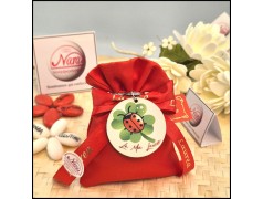 Sacchettino laurea con Coccinella Portafortuna