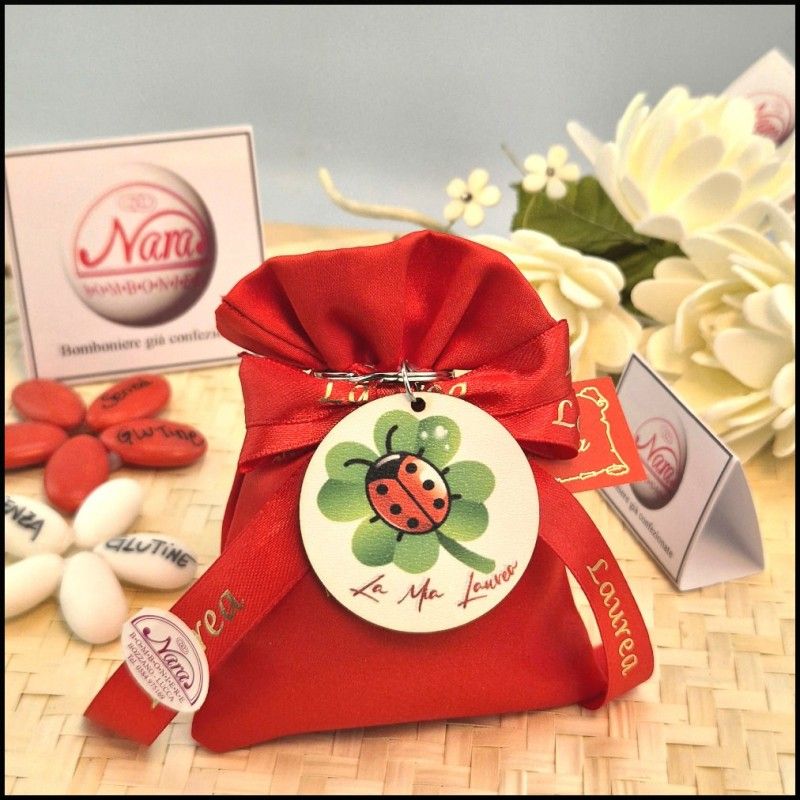 Sacchettino laurea con Coccinella Portafortuna