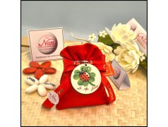 Sacchettino laurea con Coccinella Portafortuna