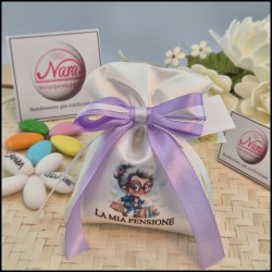 Bomboniera pensione Postina Sacchettino con Nome personalizzato