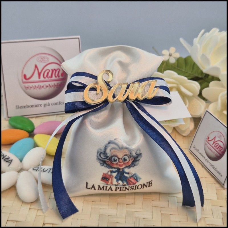 Sacchettino stampato per pensione con Pensionata