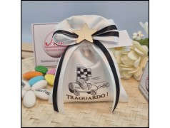 Sacchettino per pensione con bandiera a Scacchi