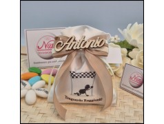 Sacchettino Portaconfetti con omino al traguardo