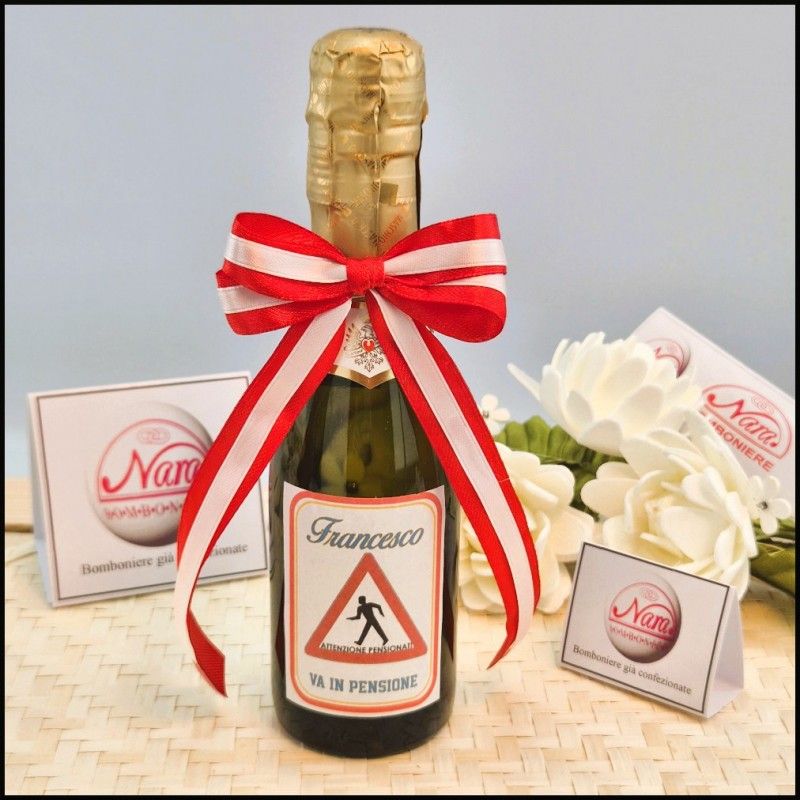 Bomboniere per pensione Bottiglietta mini prosecco