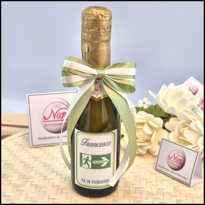 Bomboniera Pensione prosecco personalizzato