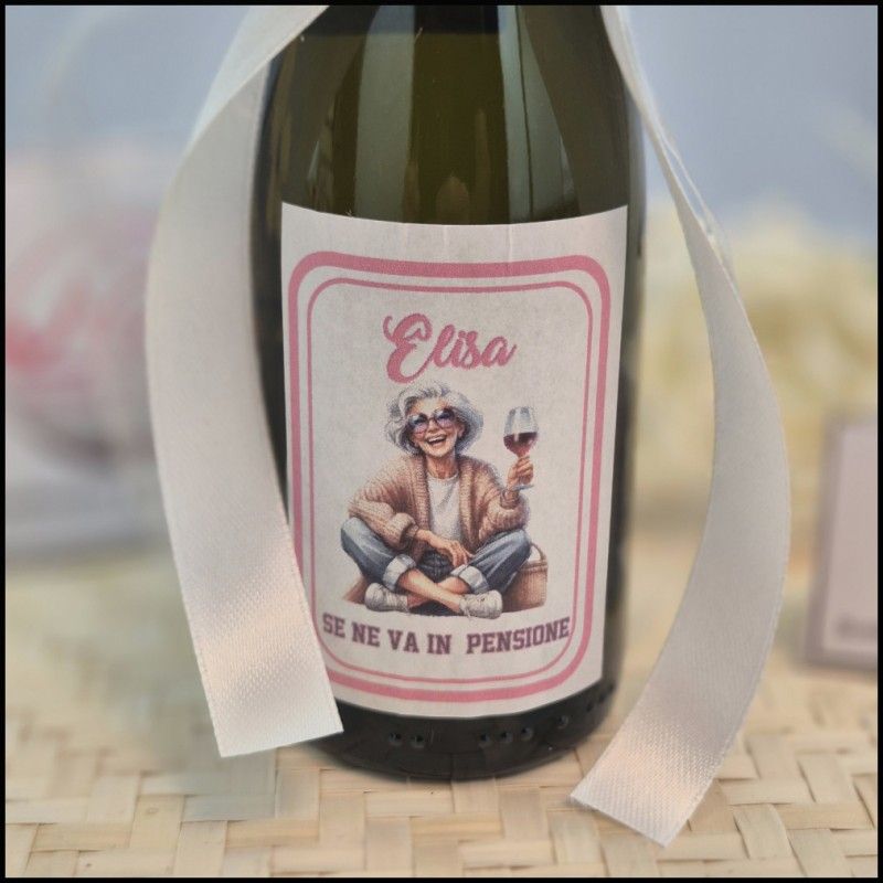 Bomboniera pensione Commessa Mini prosecco personalizzato