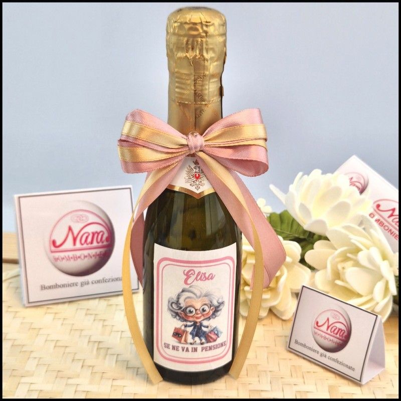 Bomboniera pensione Segretaria Prosecco personalizzato