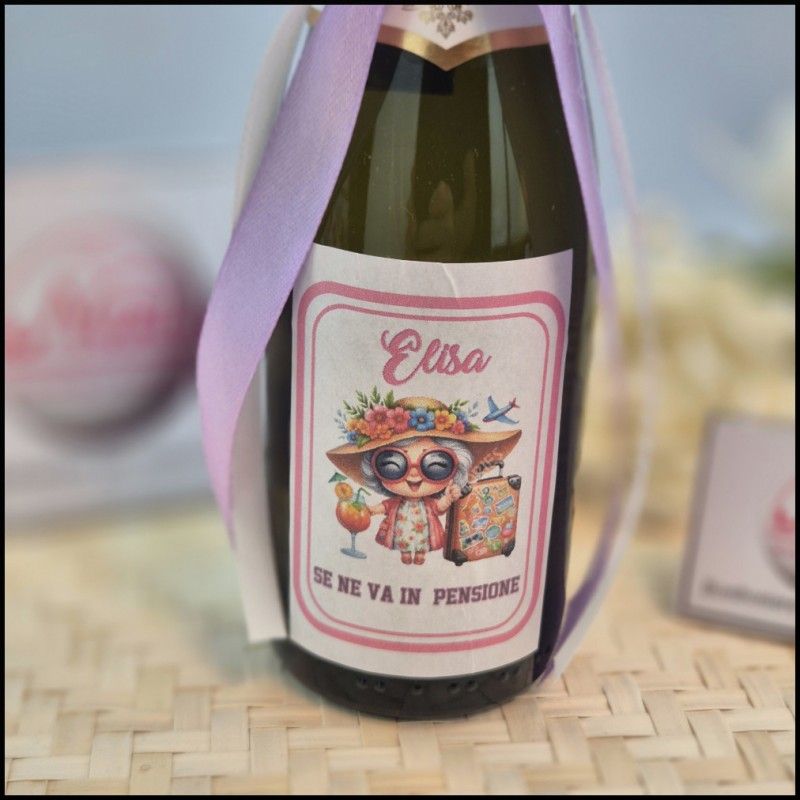 Bomboniera Pensione prosecco tema Vacanza Personalizzato