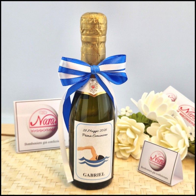 Mini Bottigliette di prosecco e tema nuoto
