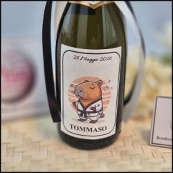 Mini Bottiglie di prosecco con Kapibara Karateca