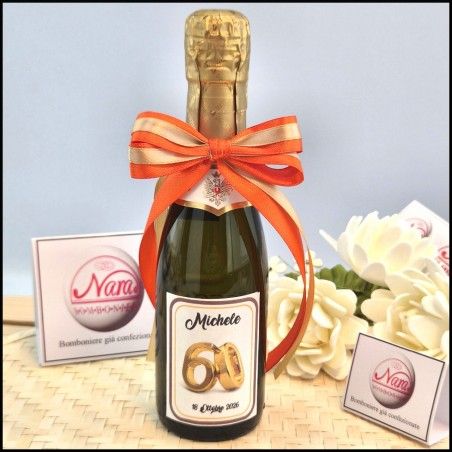 Mini Bottiglie di prosecco personalizzate per 60 Compleanno