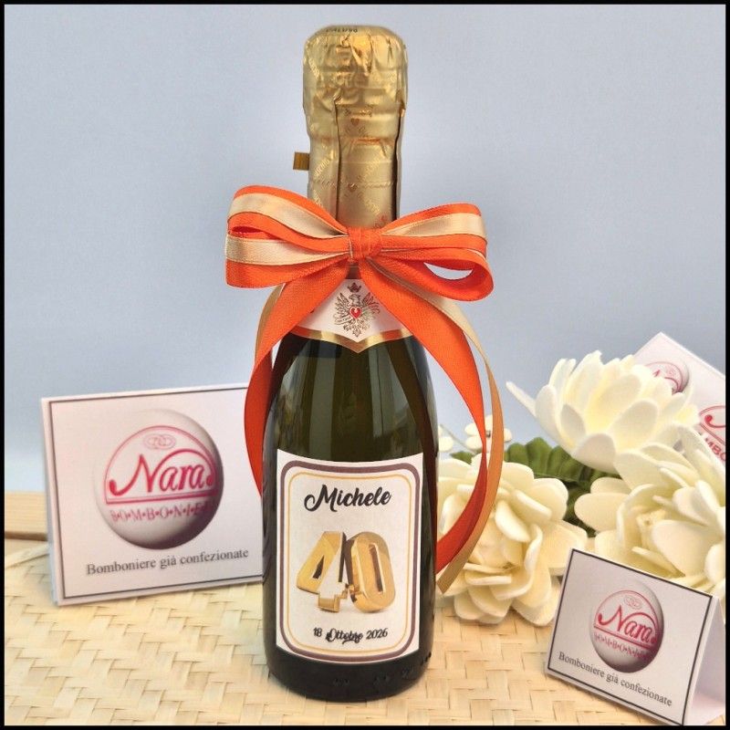 Mini Bottiglie di prosecco personalizzate per 40 Compleanno