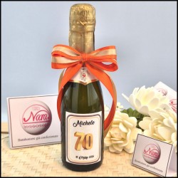 Mini Bottiglie di prosecco personalizzate per 70 Compleanno