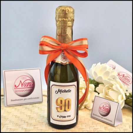 Mini Bottiglie di prosecco personalizzate per 90 Compleanno