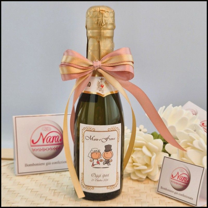 Bomboniere mini Prosecco con Sposini simpatici