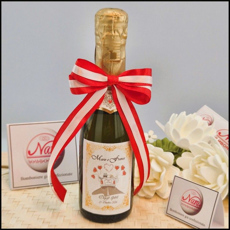 Bomboniere mini Prosecco con Sposini su Macchinina
