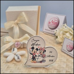 Bomboniera Matrimonio Profumatore a cuore a tema Minnie e Topolino