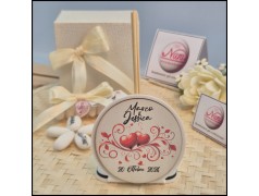 Profumatore Personalizzato per matrimonio con due cuori rossi