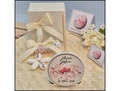 Profumatore Personalizzato per matrimonio con due cuori rossi