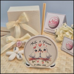 Profumatore Personalizzato per matrimonio con due uccellini innamorati