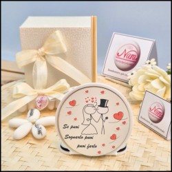 Bomboniera Matrimonio Profumatore personalizzato Con sposini Stilizzati