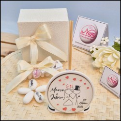 Bomboniera Matrimonio Profumatore personalizzato Con sposini Stilizzati